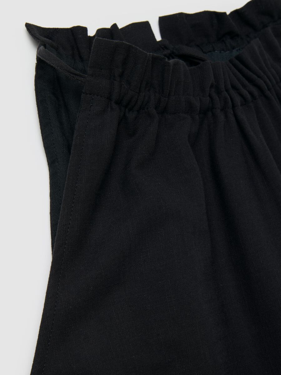 Women's long dress in pure black cotton, oversize_5