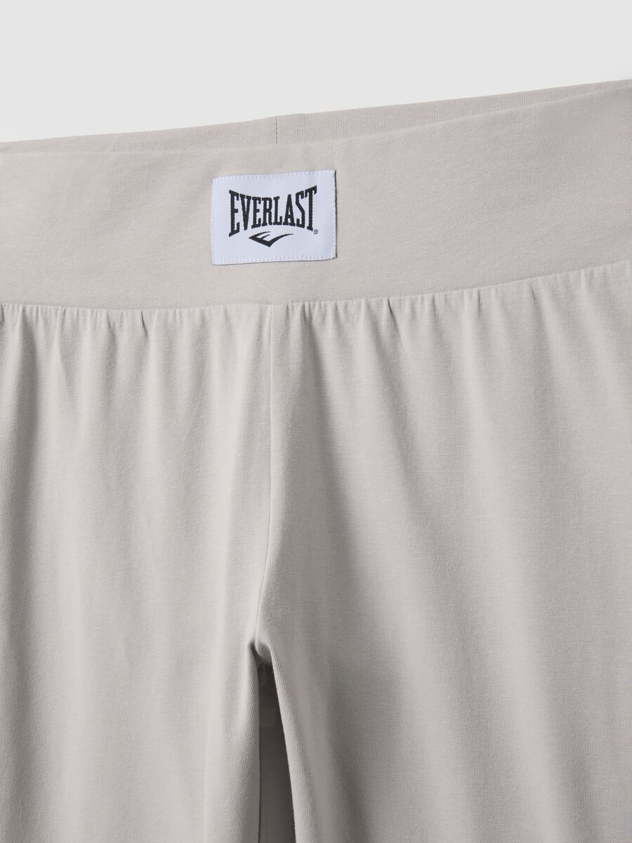 Grey stretch cotton leggings regular fit with Everlast logo_5