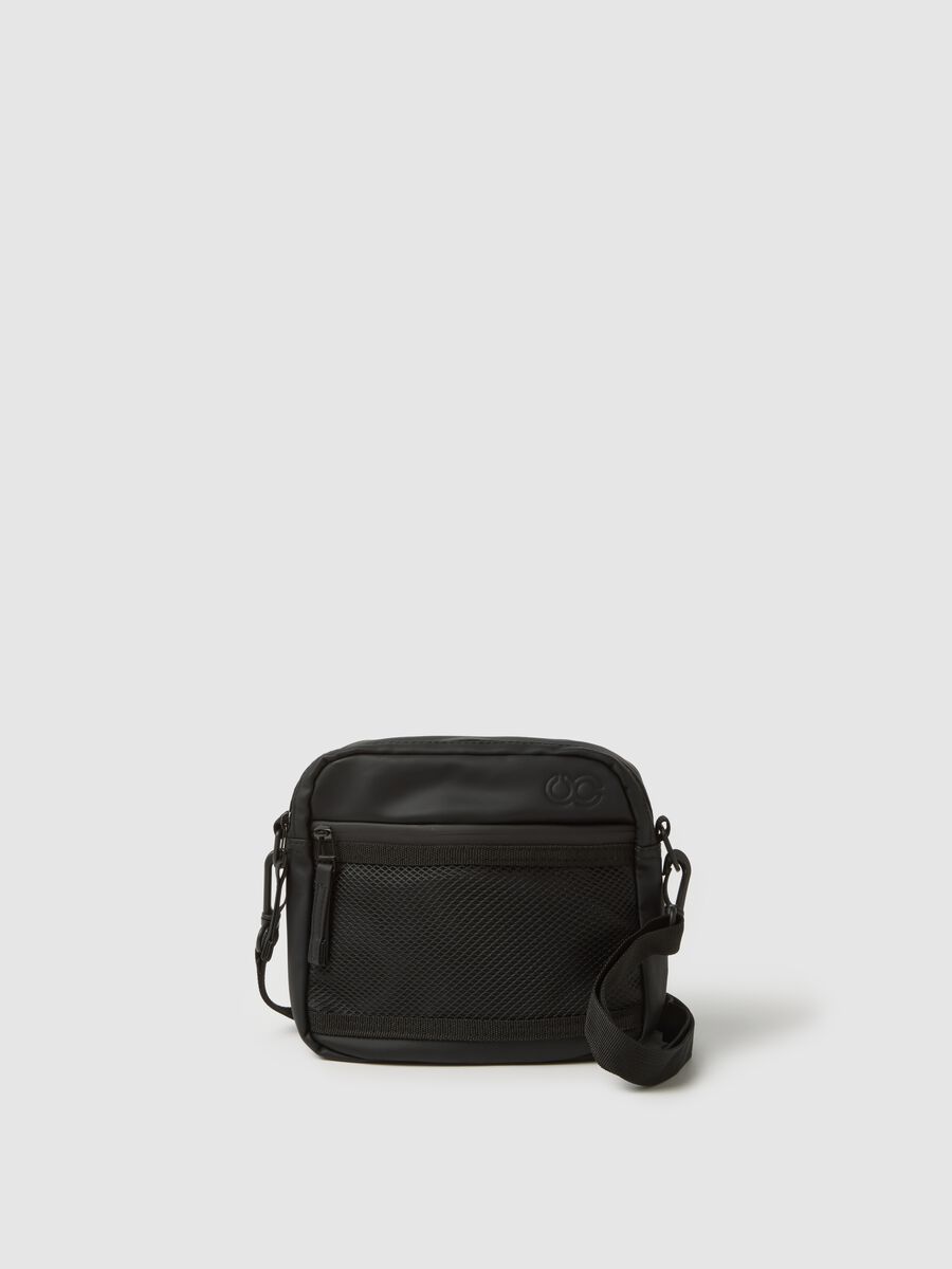 Black Crossbody Bag in Mixed Materials_0