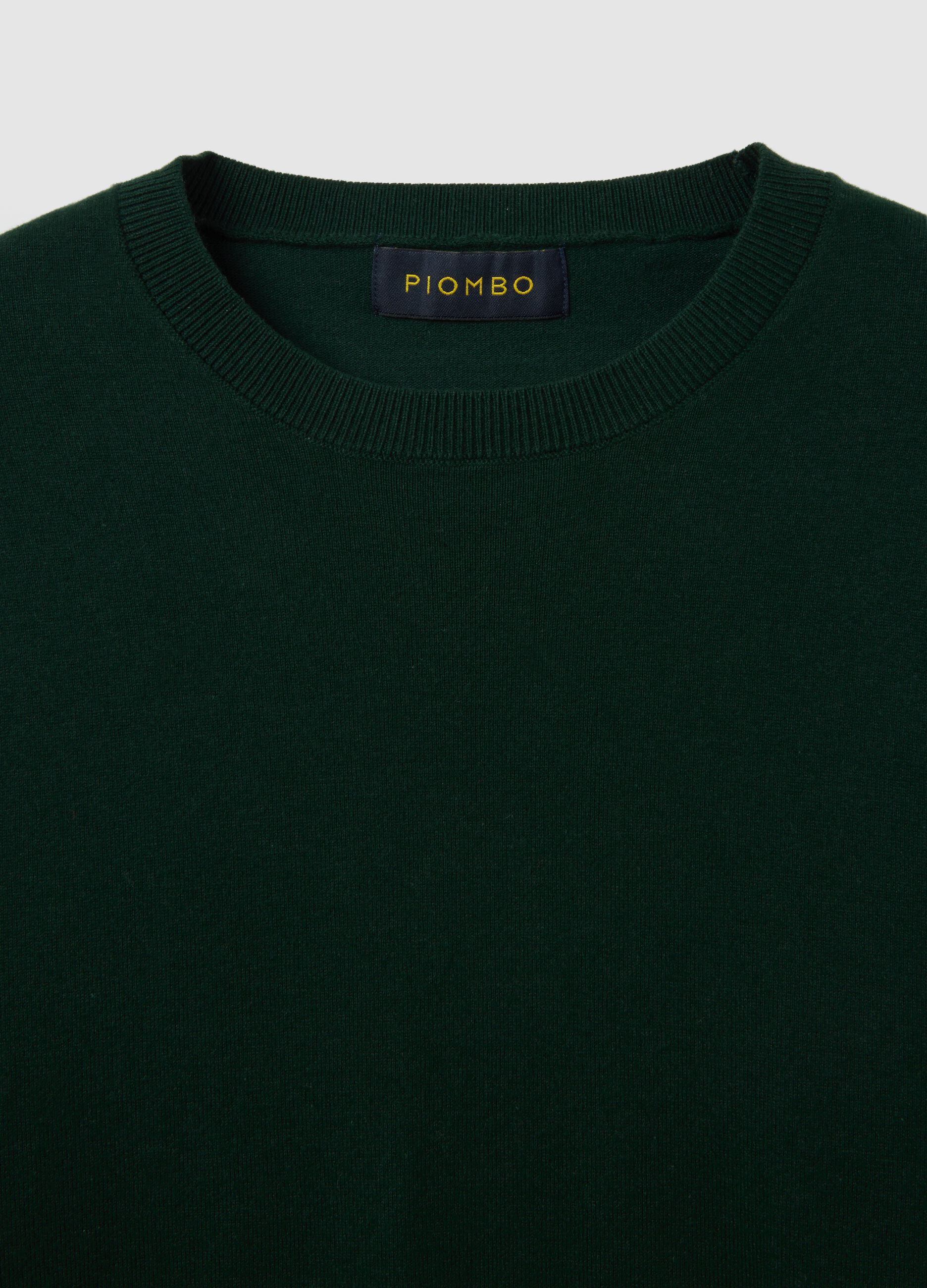 Green Sweater in Cotton and Polyamide Blend