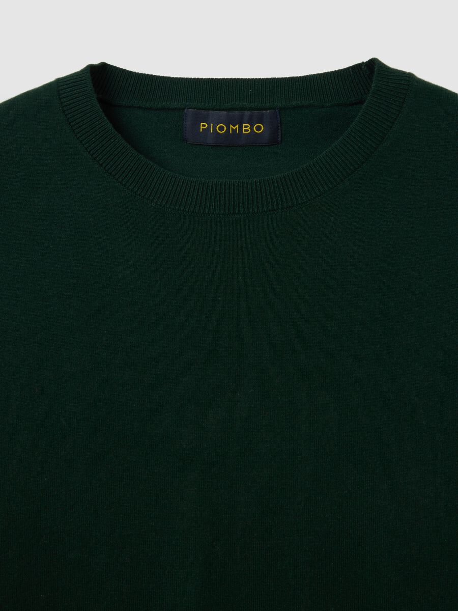 Maglione verde in misto cotone e poliammide_5