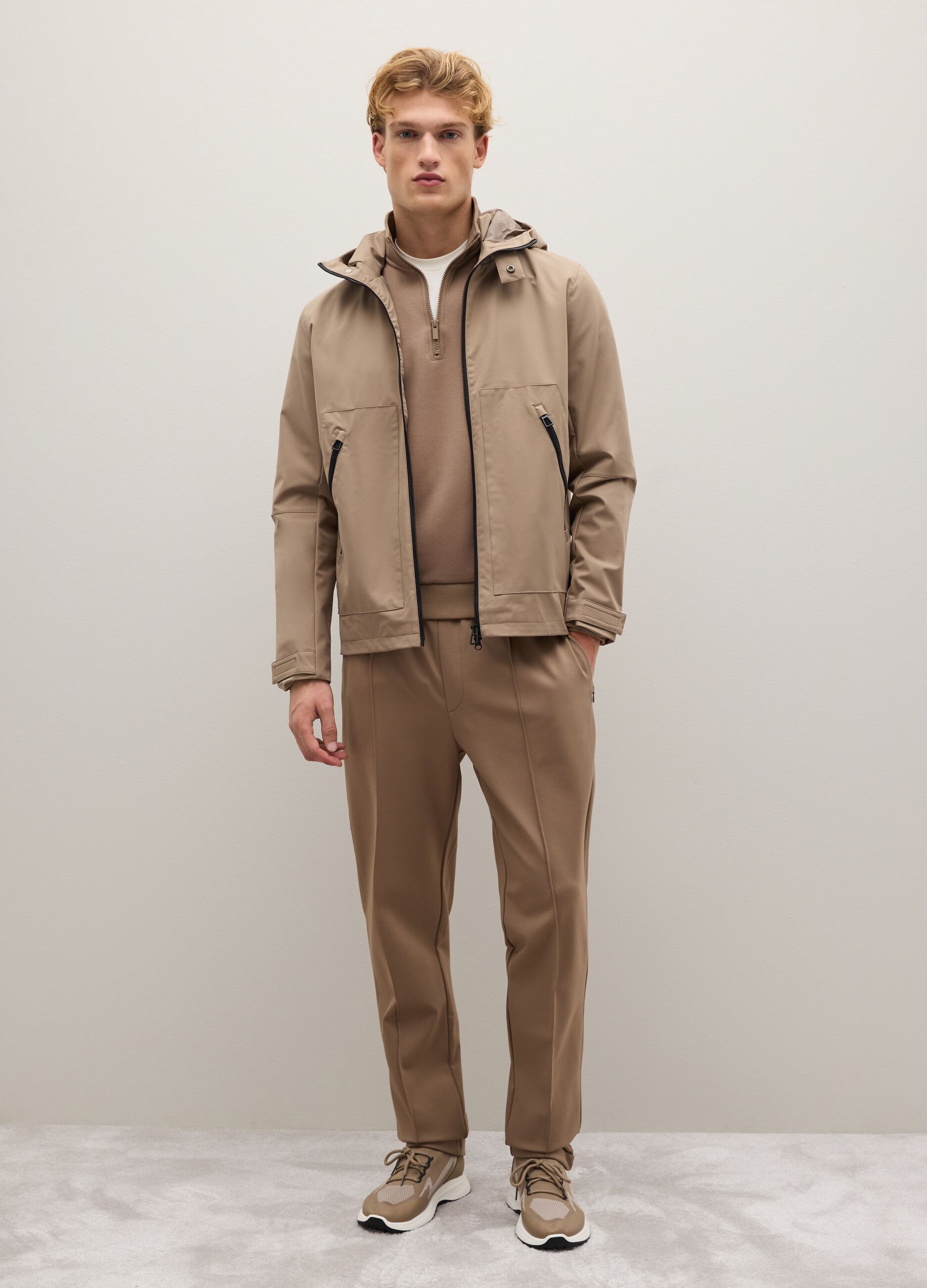 Beige jacket with zip