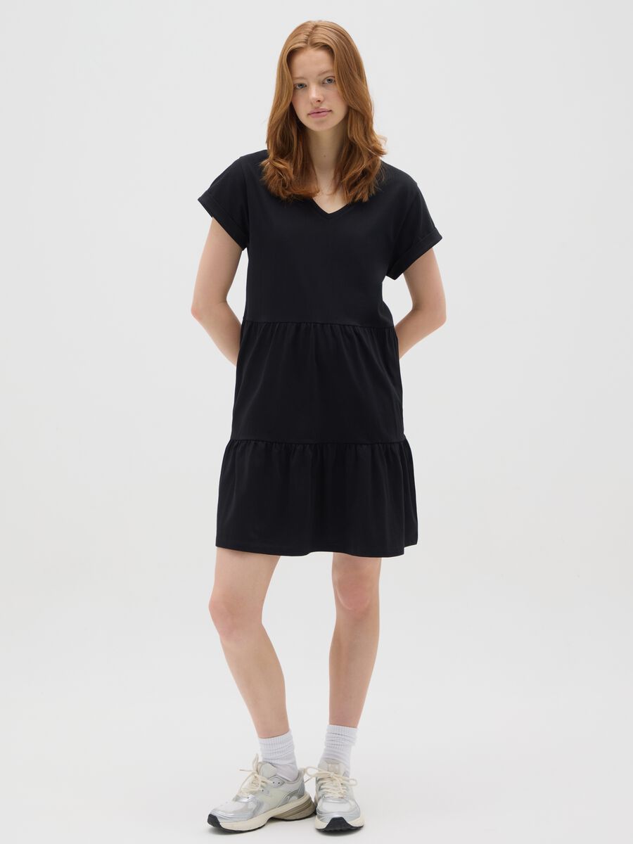 Women's black pure cotton dress_0