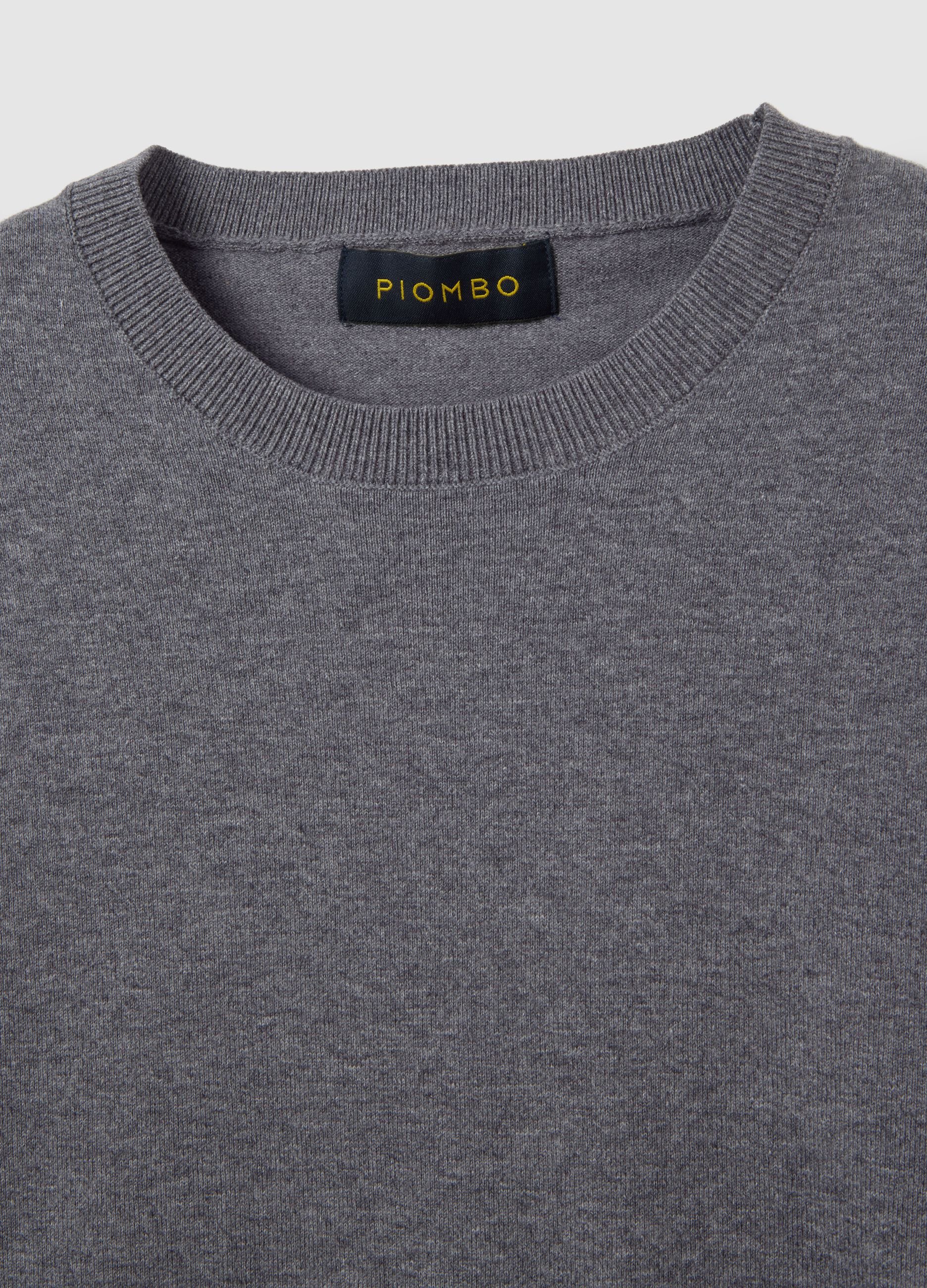 Grey Sweater in Cotton and Polyamide