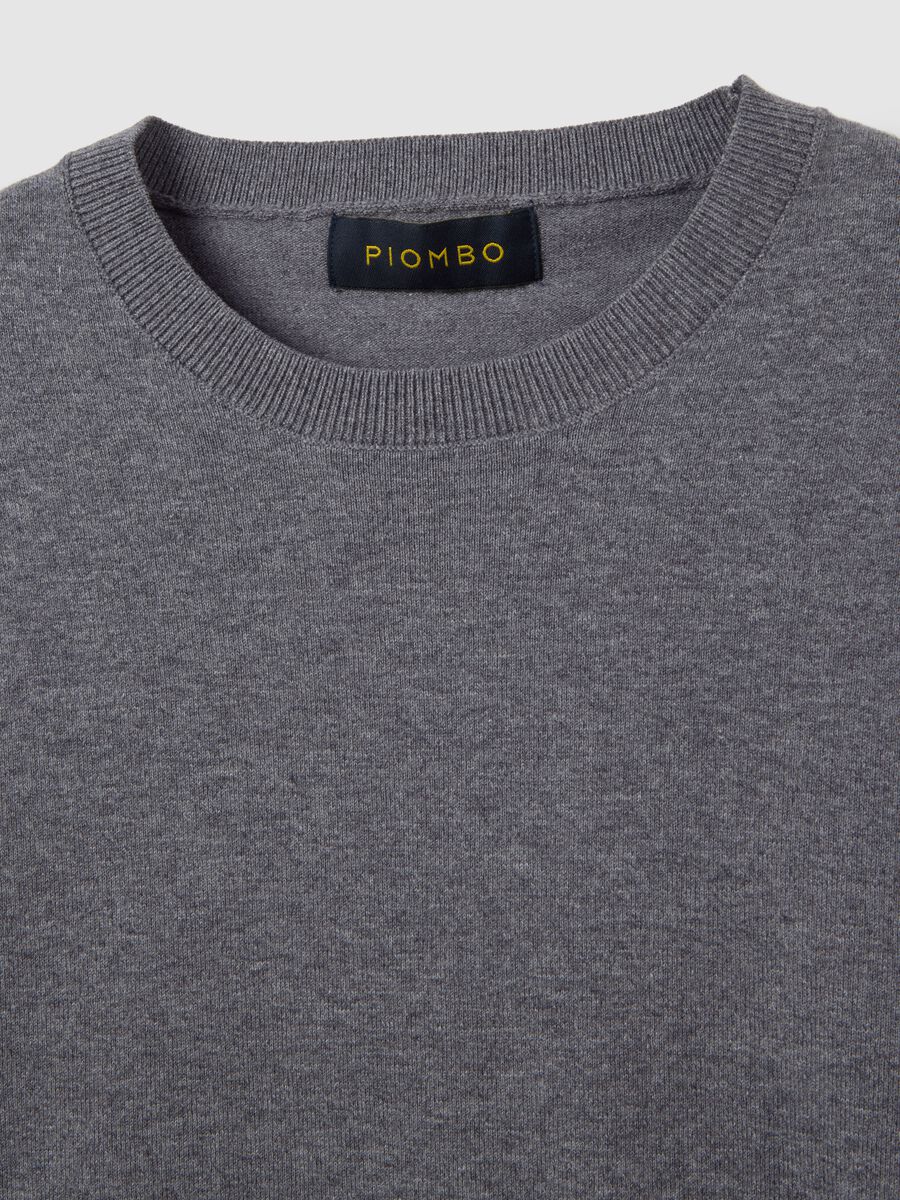 Grey Sweater in Cotton and Polyamide_5