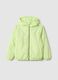 Green fabric regular fit jacket for children with hood_0