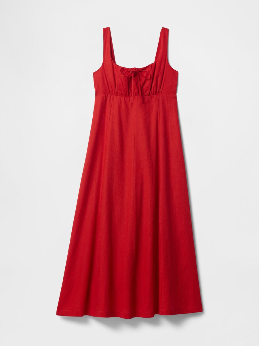 Gap Red Long Linen and Viscose Dress_6