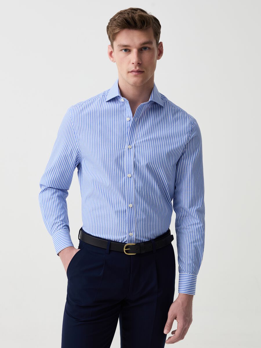 Regular-fit shirt with striped pattern_0