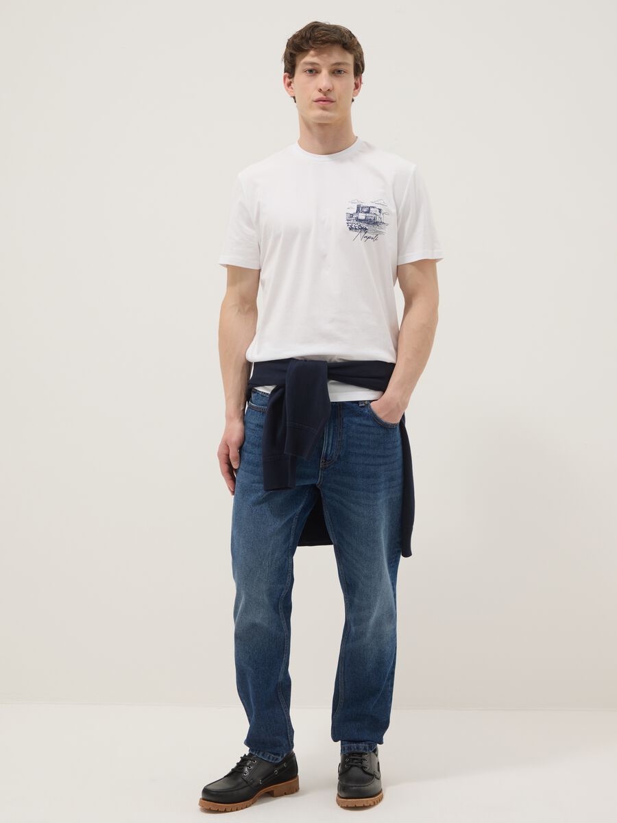 Men&rsquo;s white short-sleeve pure cotton T-shirt, regular fit_1
