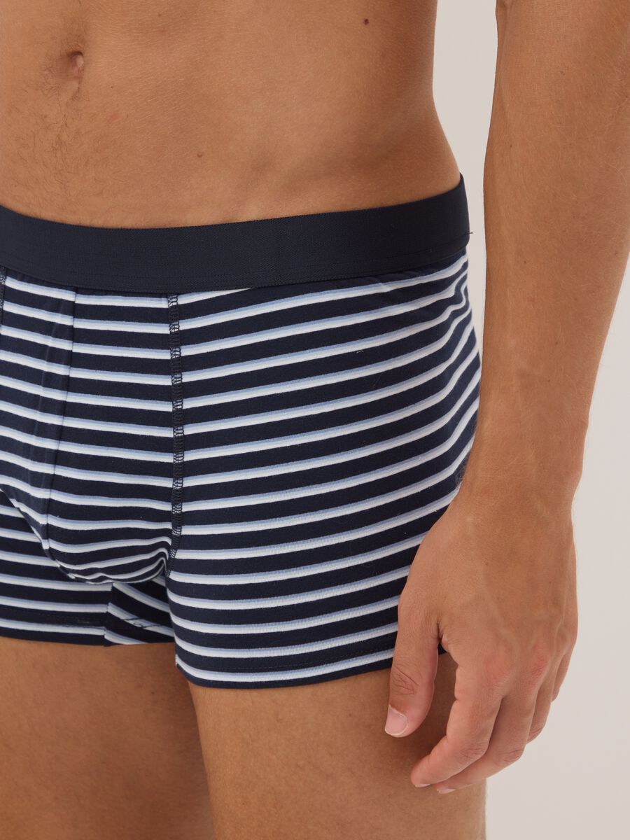 Multipack di cinque boxer multicolor a righe in cotone organico_3