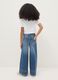 Girls' pure cotton blue wide leg jeans_1