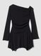 Black stretch dress with flared skirt_0