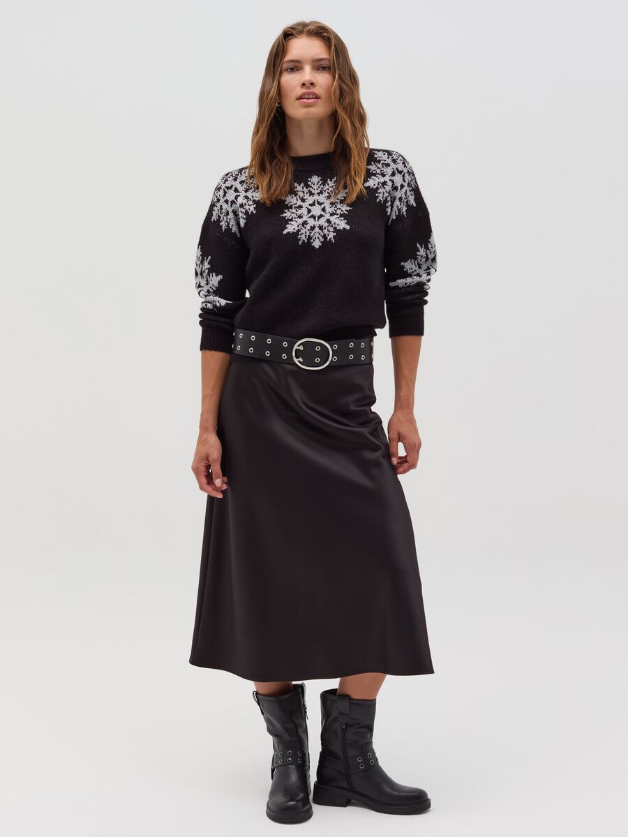 Pullover with jacquard snowflakes in lurex_1