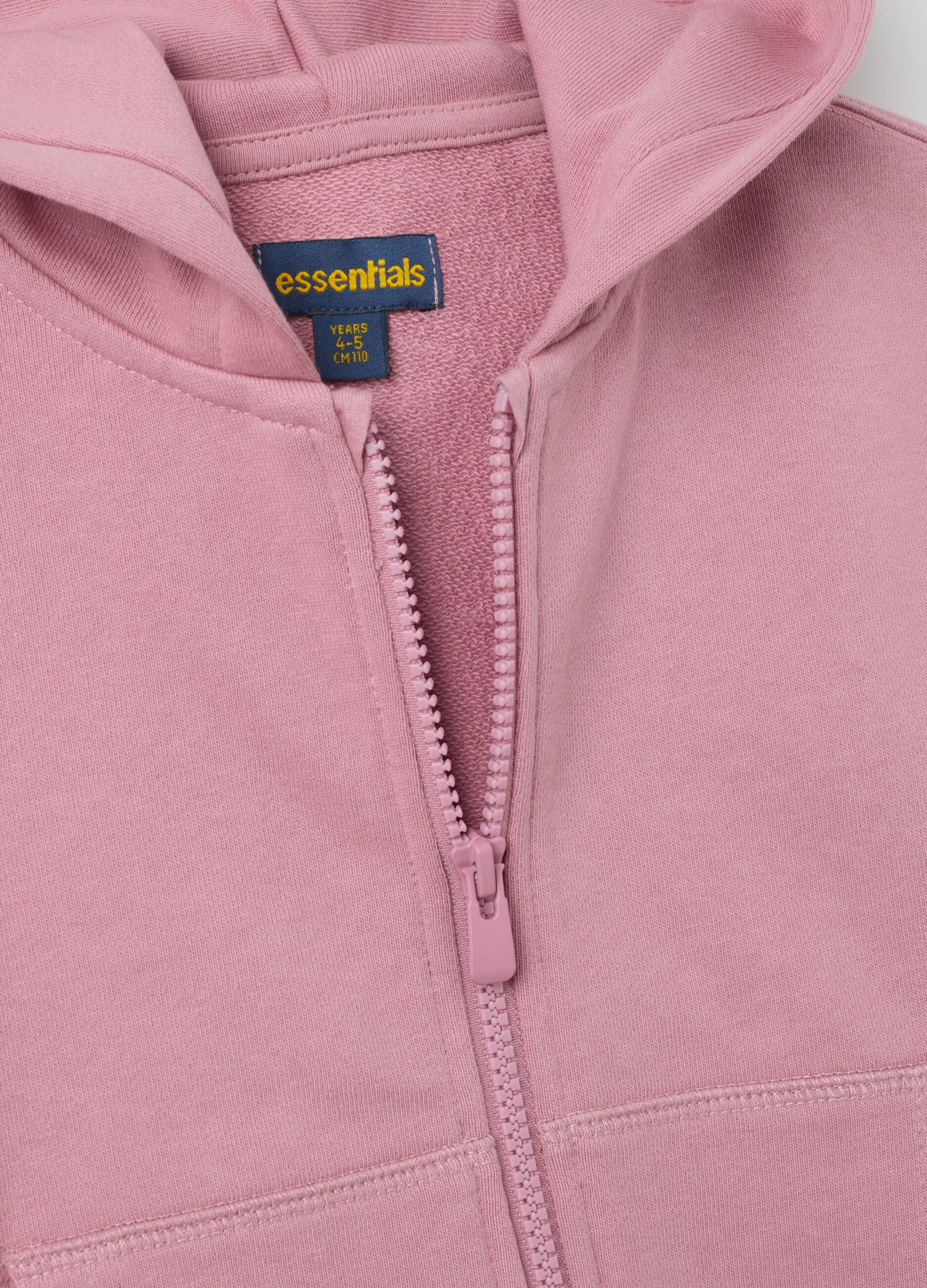 Felpa da bambina in puro cotone rosa regular fit