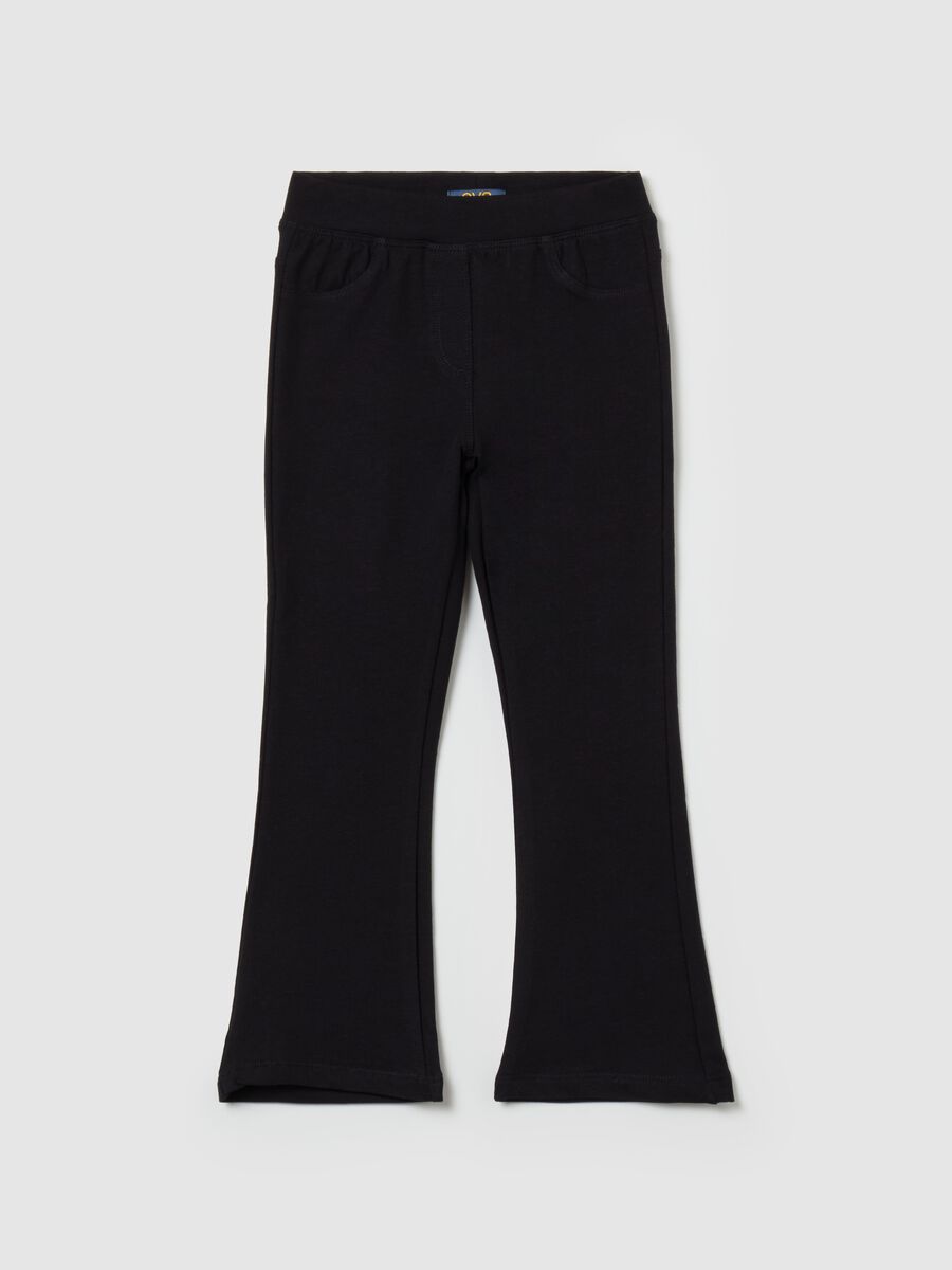 Flare-fit treggings in stretch cotton_0