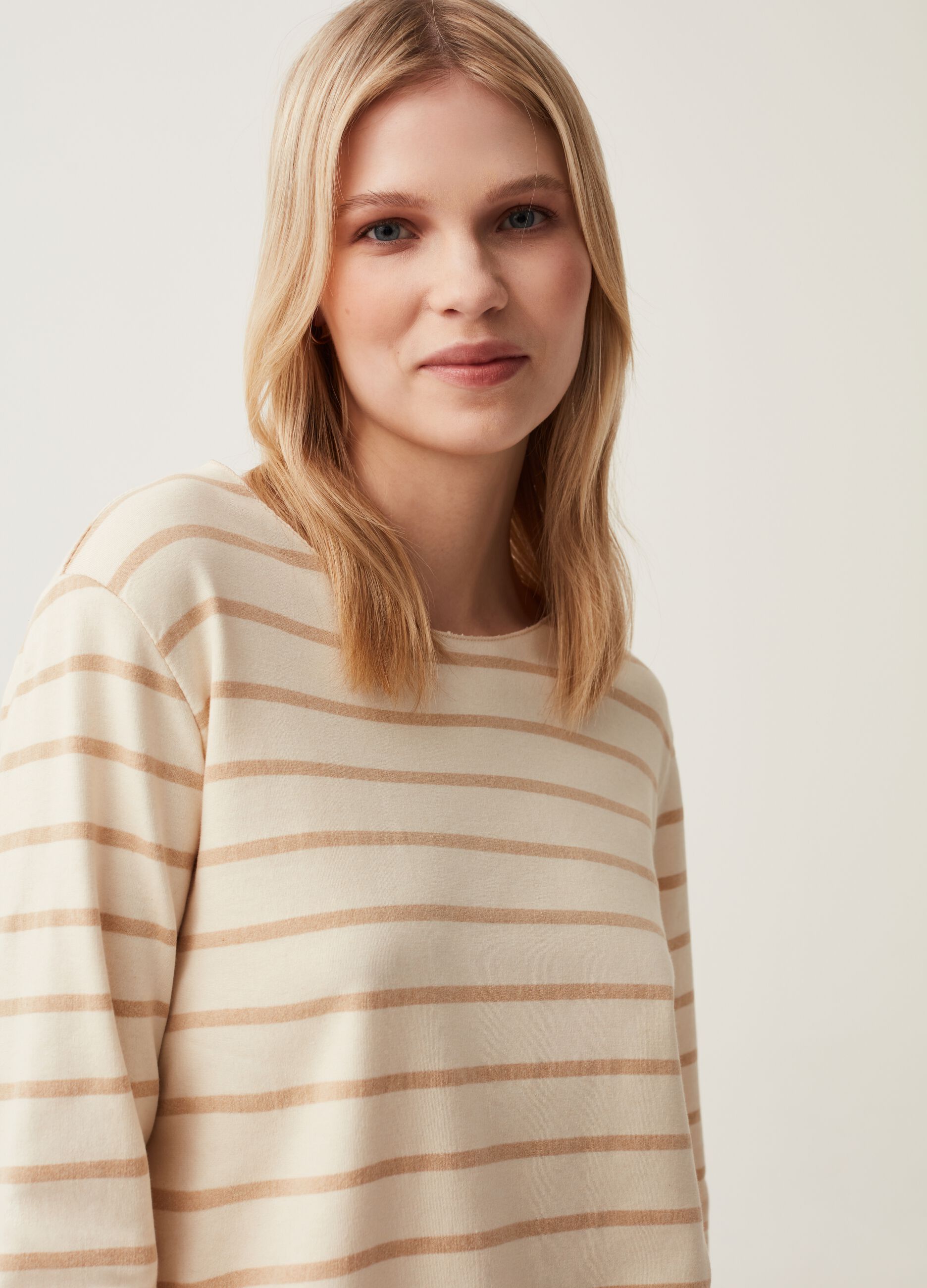 Maglia in cotone a righe Hybrid_0