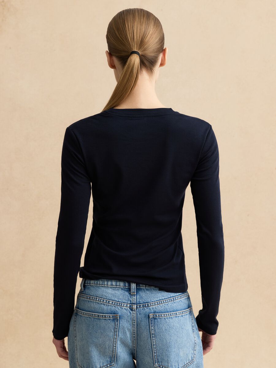 Blue long-sleeve crew-neck regular fit sweater_3