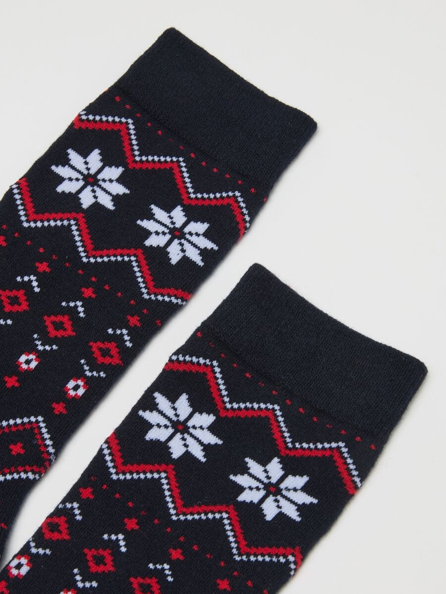 Multicolor Cotton Blend Christmas Stockings_1