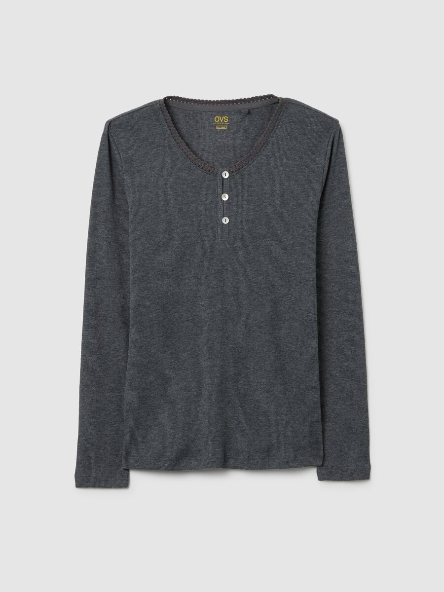 Maglia pigiama in puro cotone grigia regular fit_4