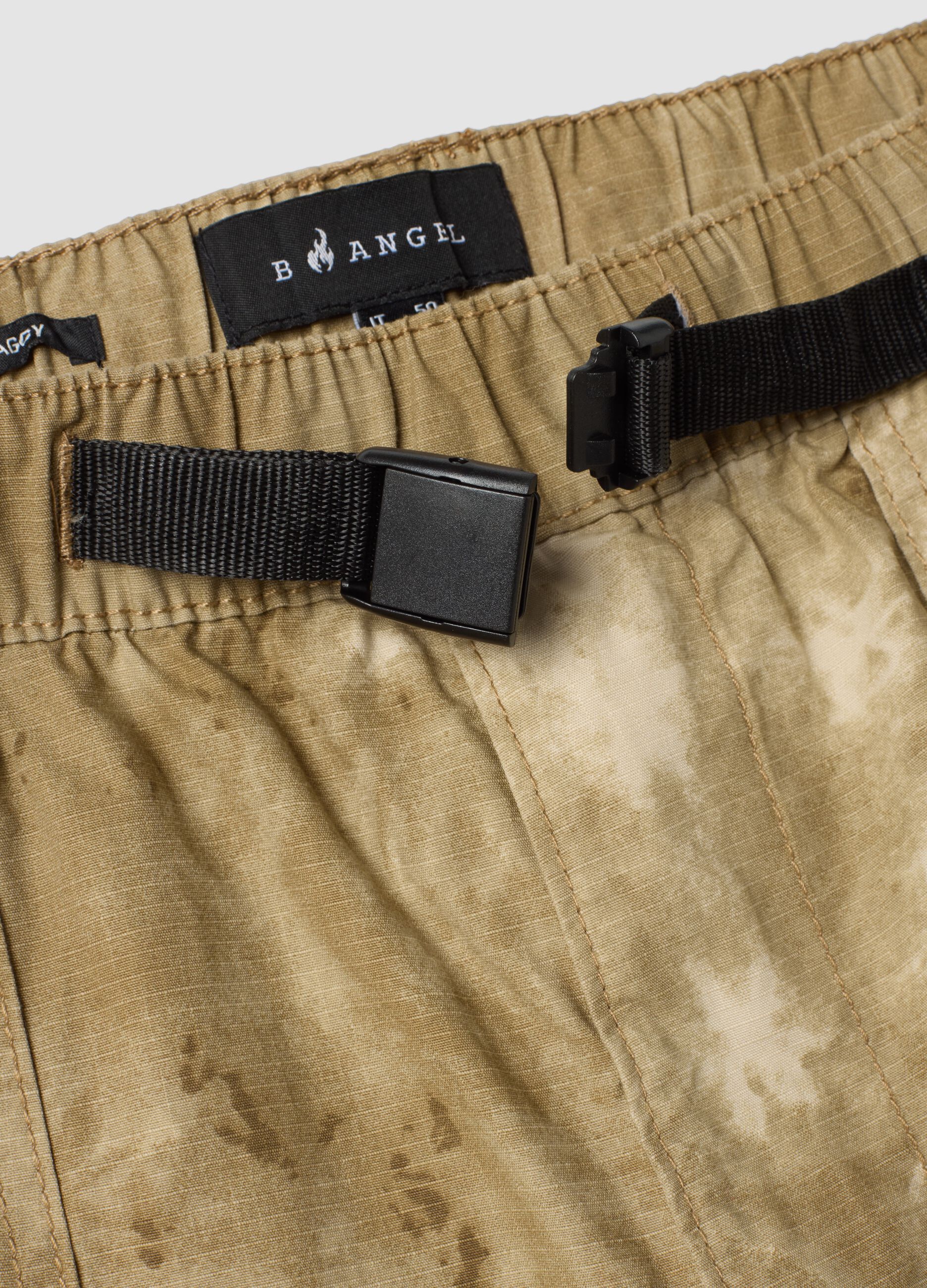 Beige baggy pure cotton Bermuda shorts