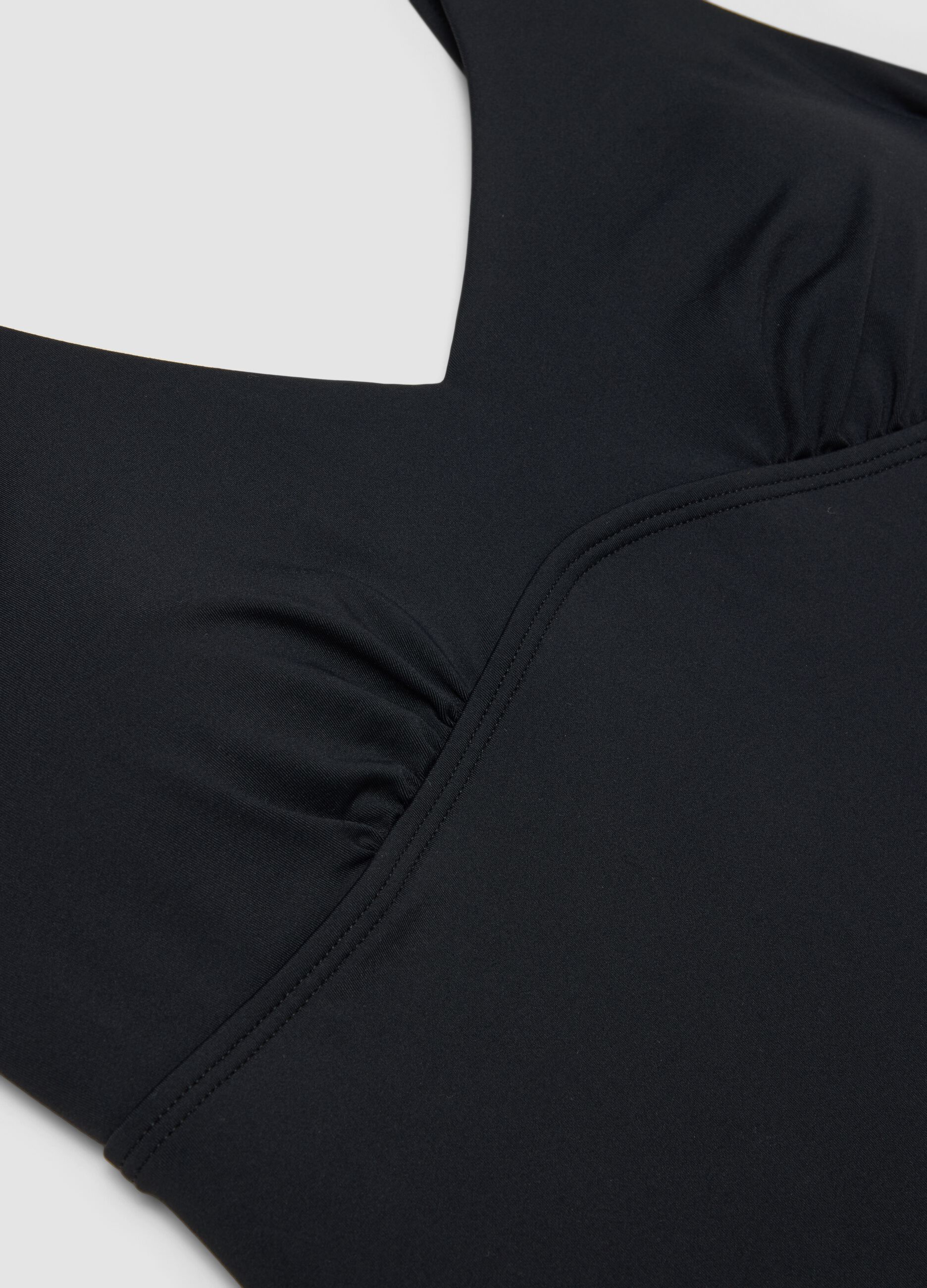 Blue stretch fabric swimsuit