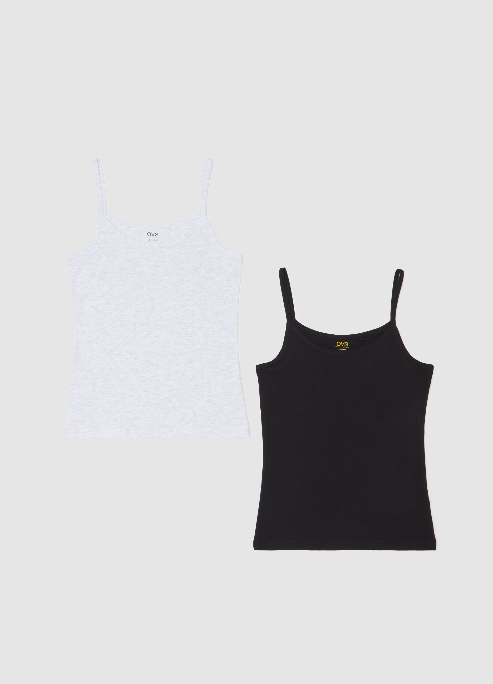 Two-pack stretch cotton vests