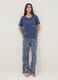 Blue pure cotton regular fit pyjamas with Peanuts prints_0
