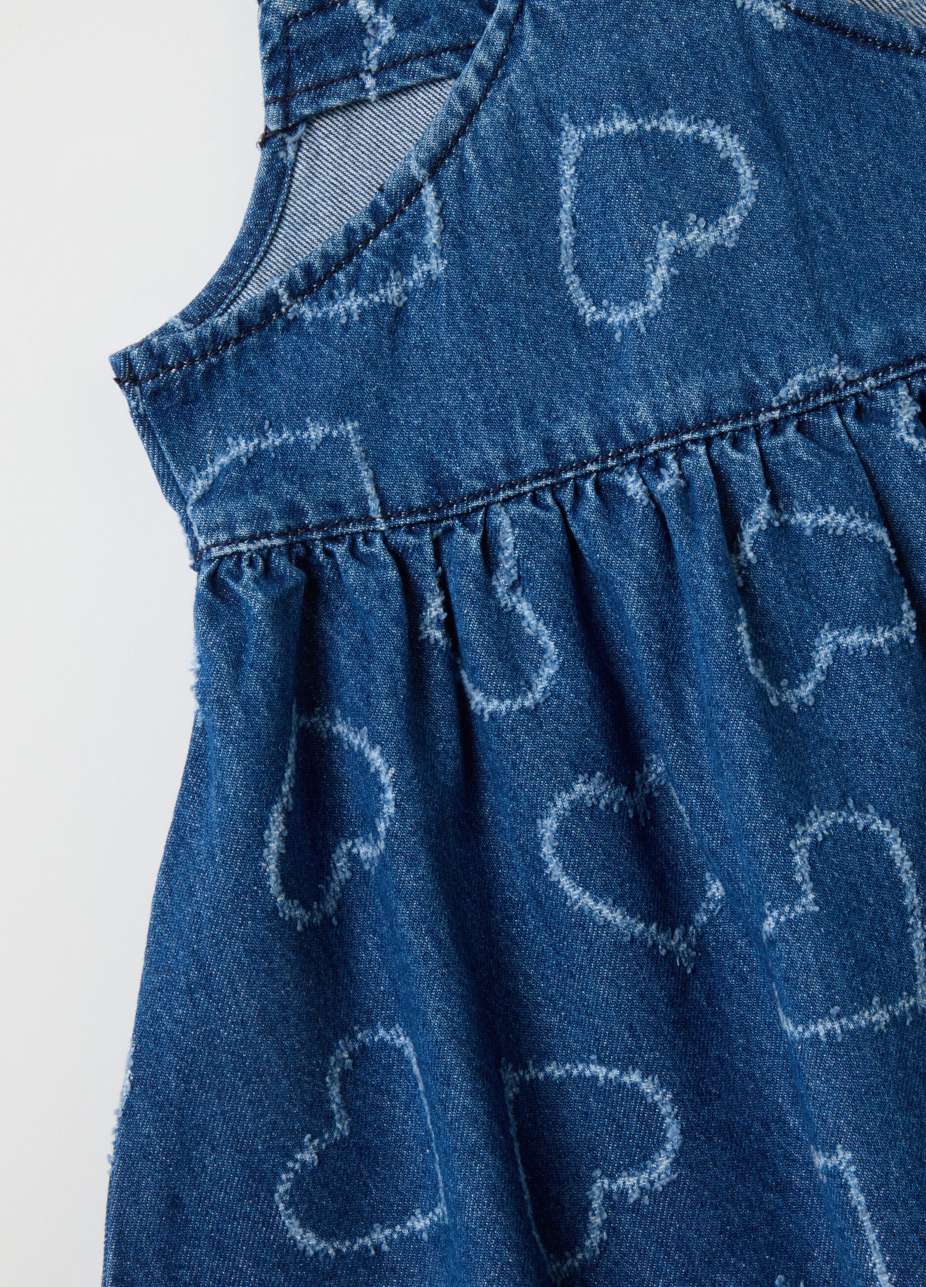Girls' pure cotton denim dress