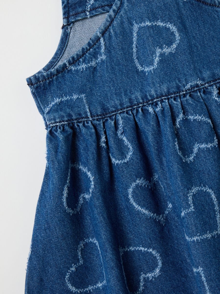 Girls' pure cotton denim dress_3