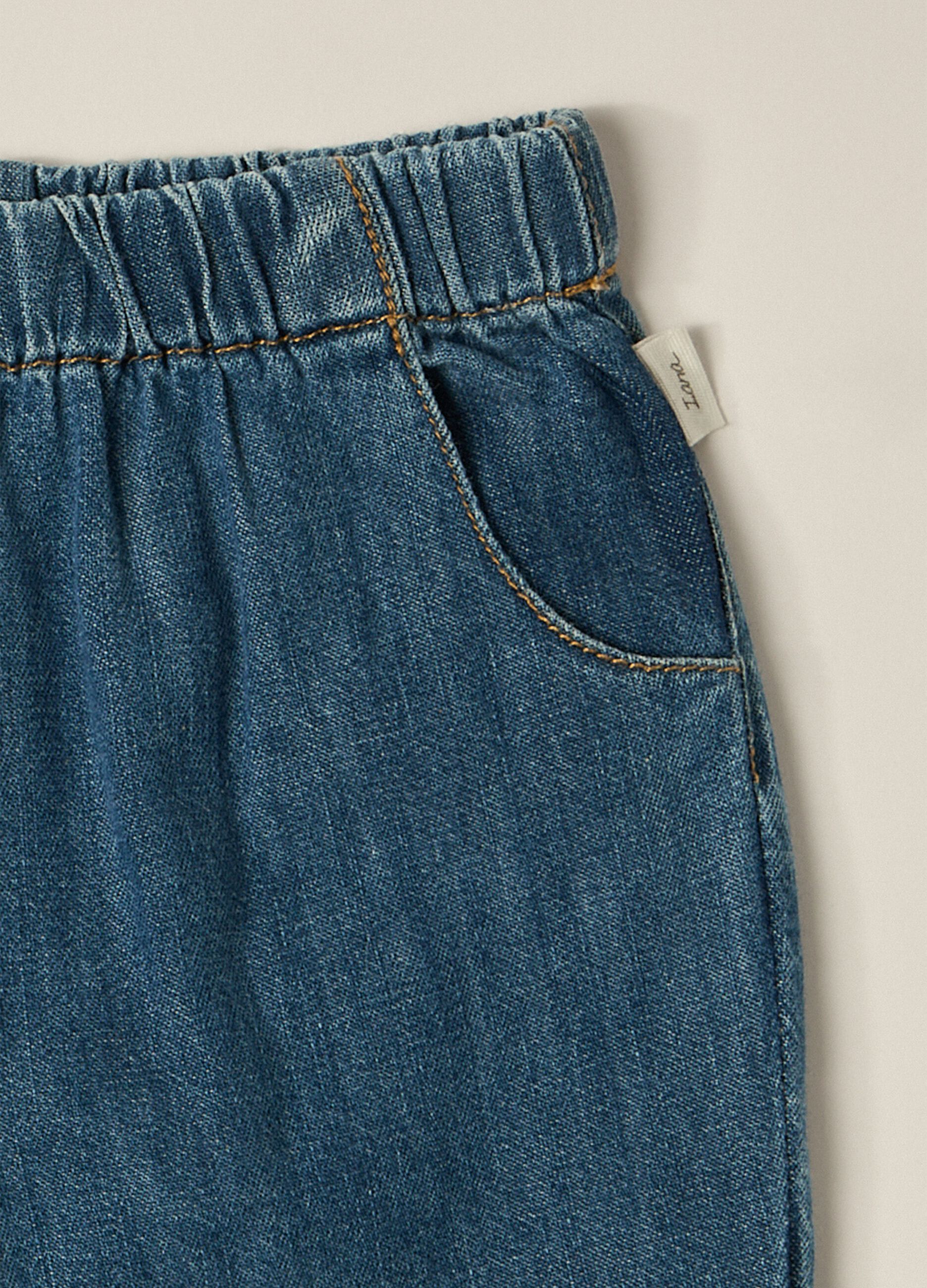 Pantaloni in denim di puro cotone IANA neonato