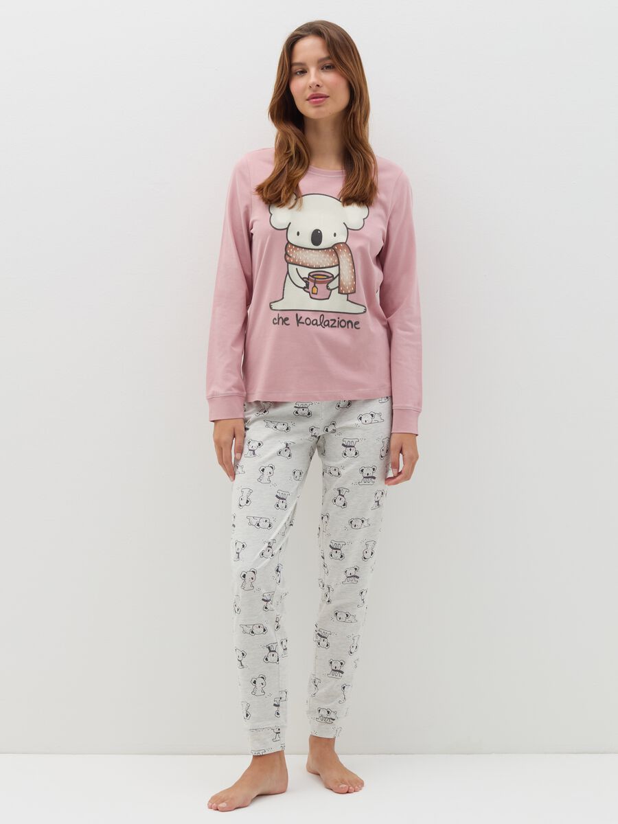 Pyjamas in organic cotton with "che koalazione" print_0