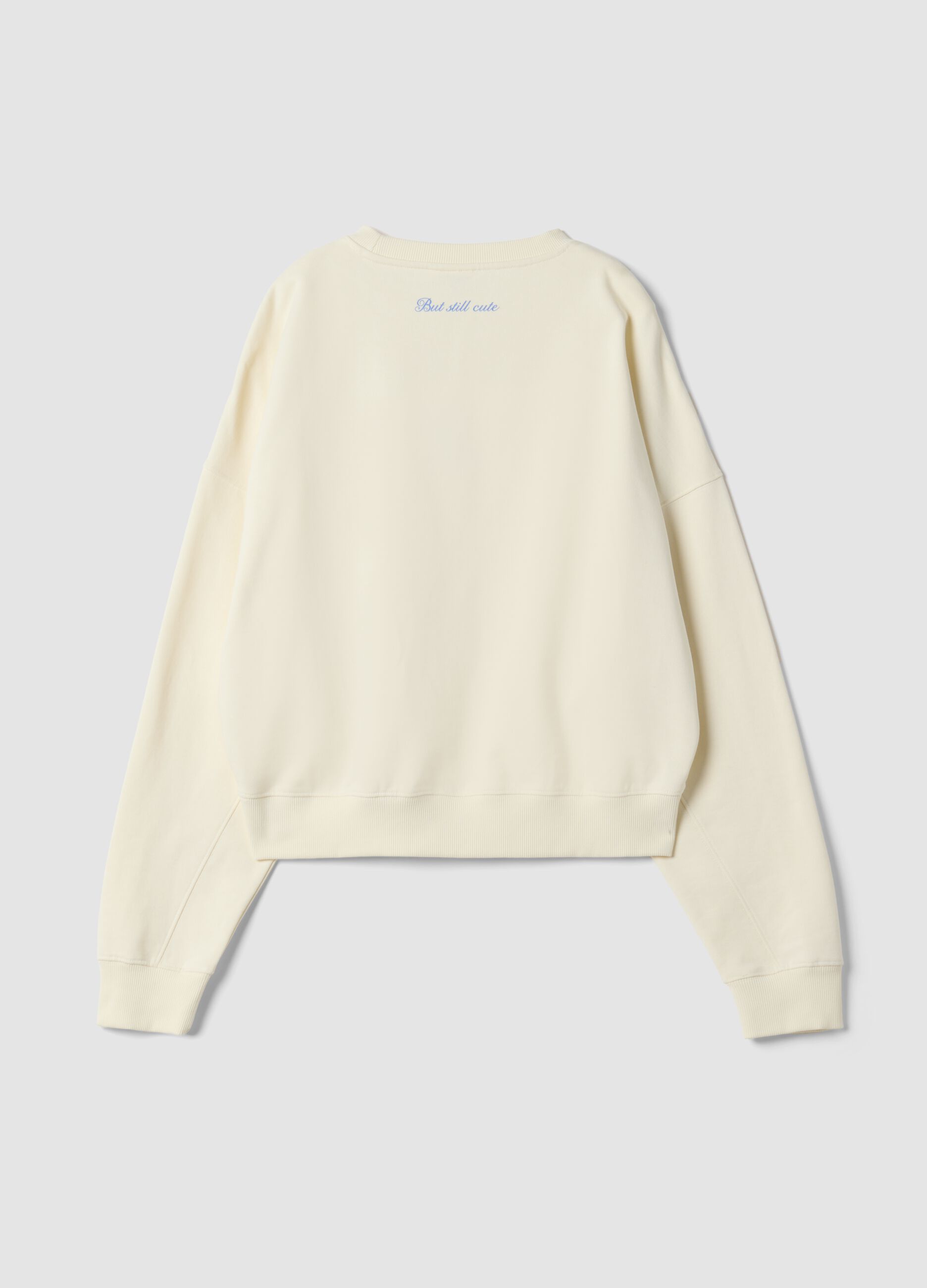Beige pure cotton sweatshirt with Stitch print