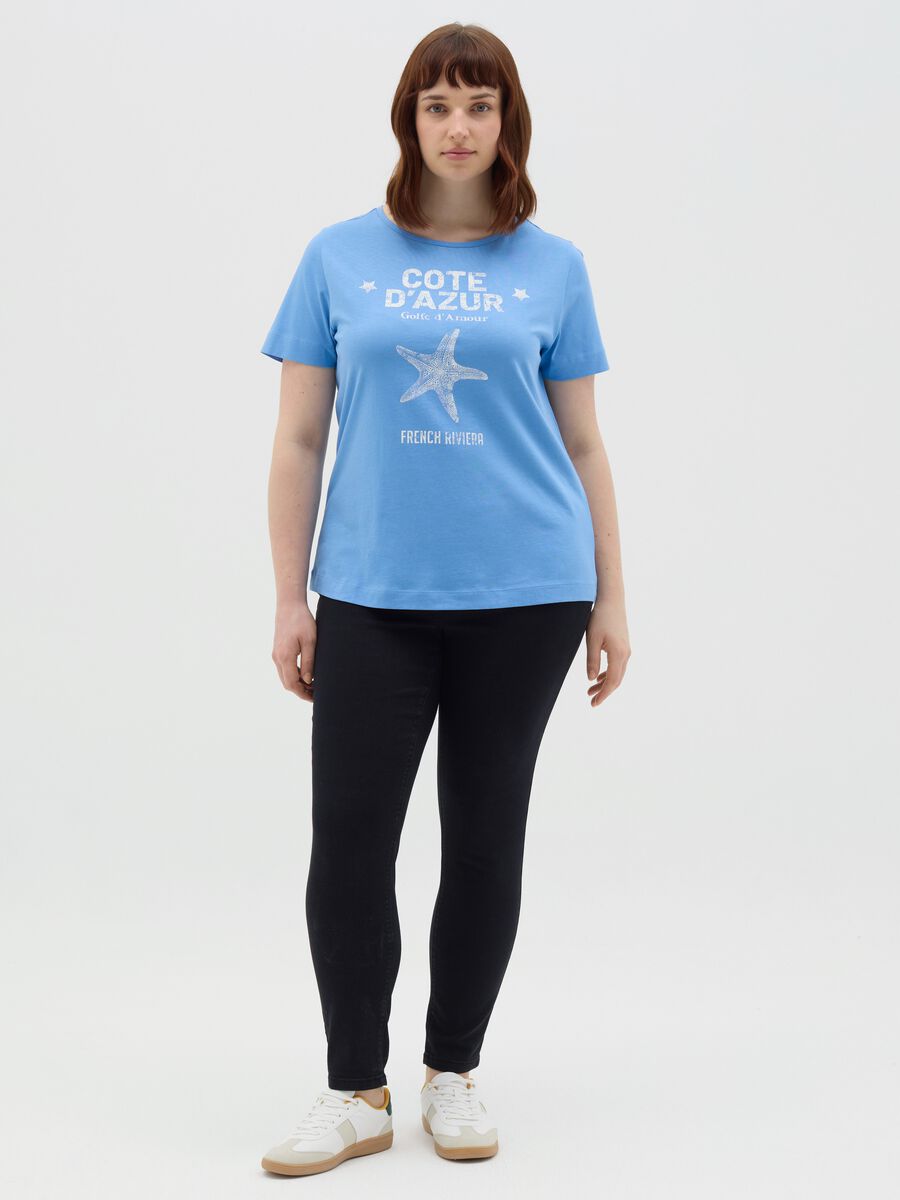 Light blue T-shirt featuring Cote d'Azur Mya print_1