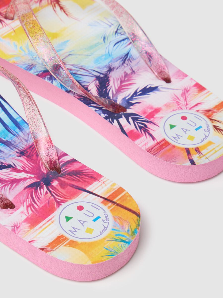 Infradito da ragazze multicolor con glitter_2