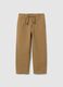 Brown regular fit pure cotton jogger trousers for children_0