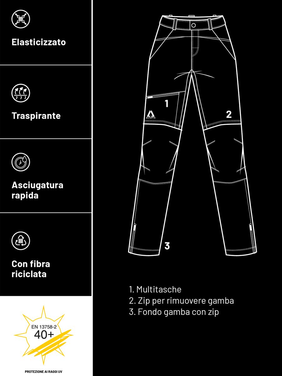 Pantaloni da trekking convertibili con zip Altavia_4