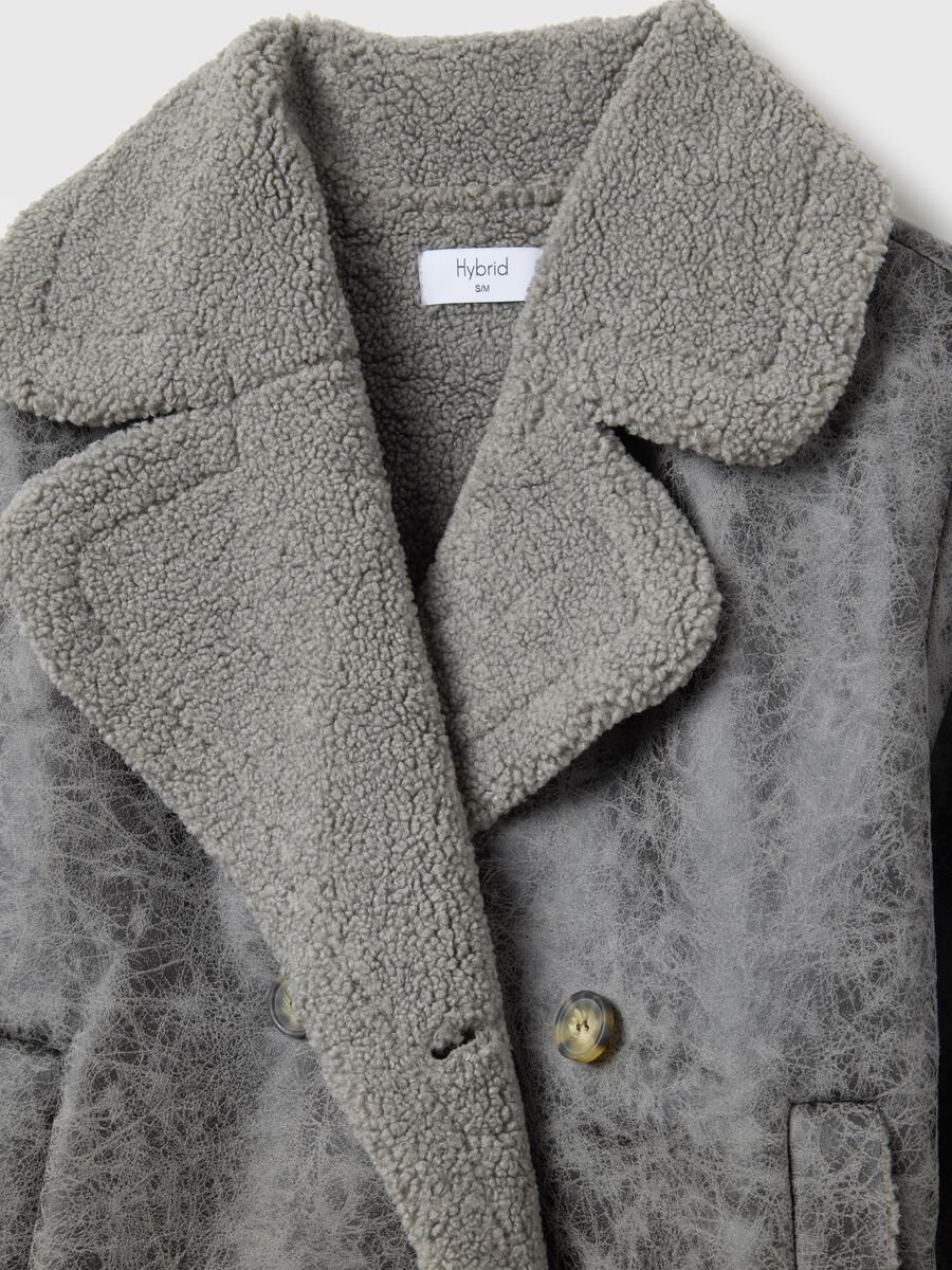 Giacca pesante grigia con collo a contrasto regular fit_1