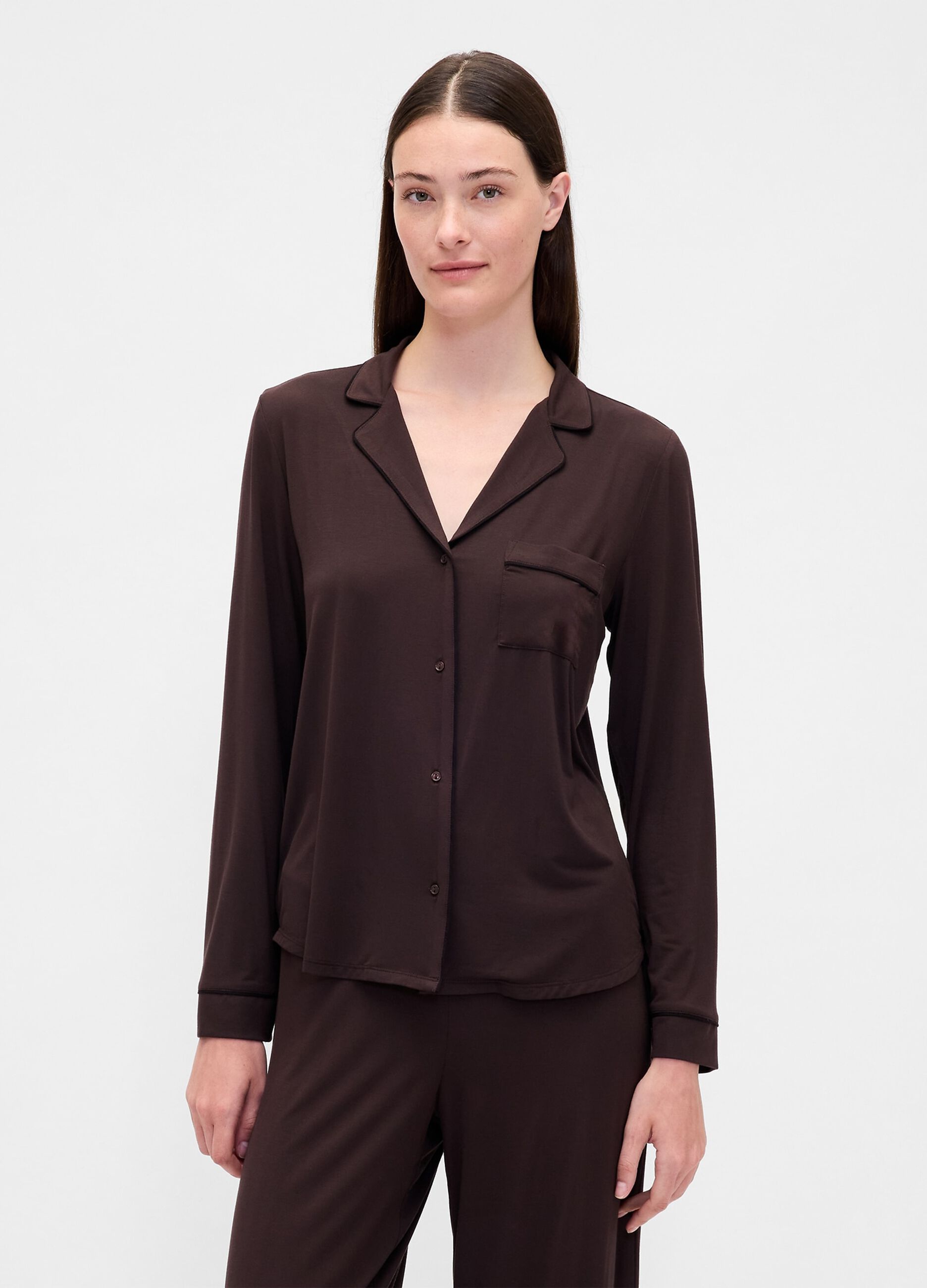 Brown stretch modal pyjamas
