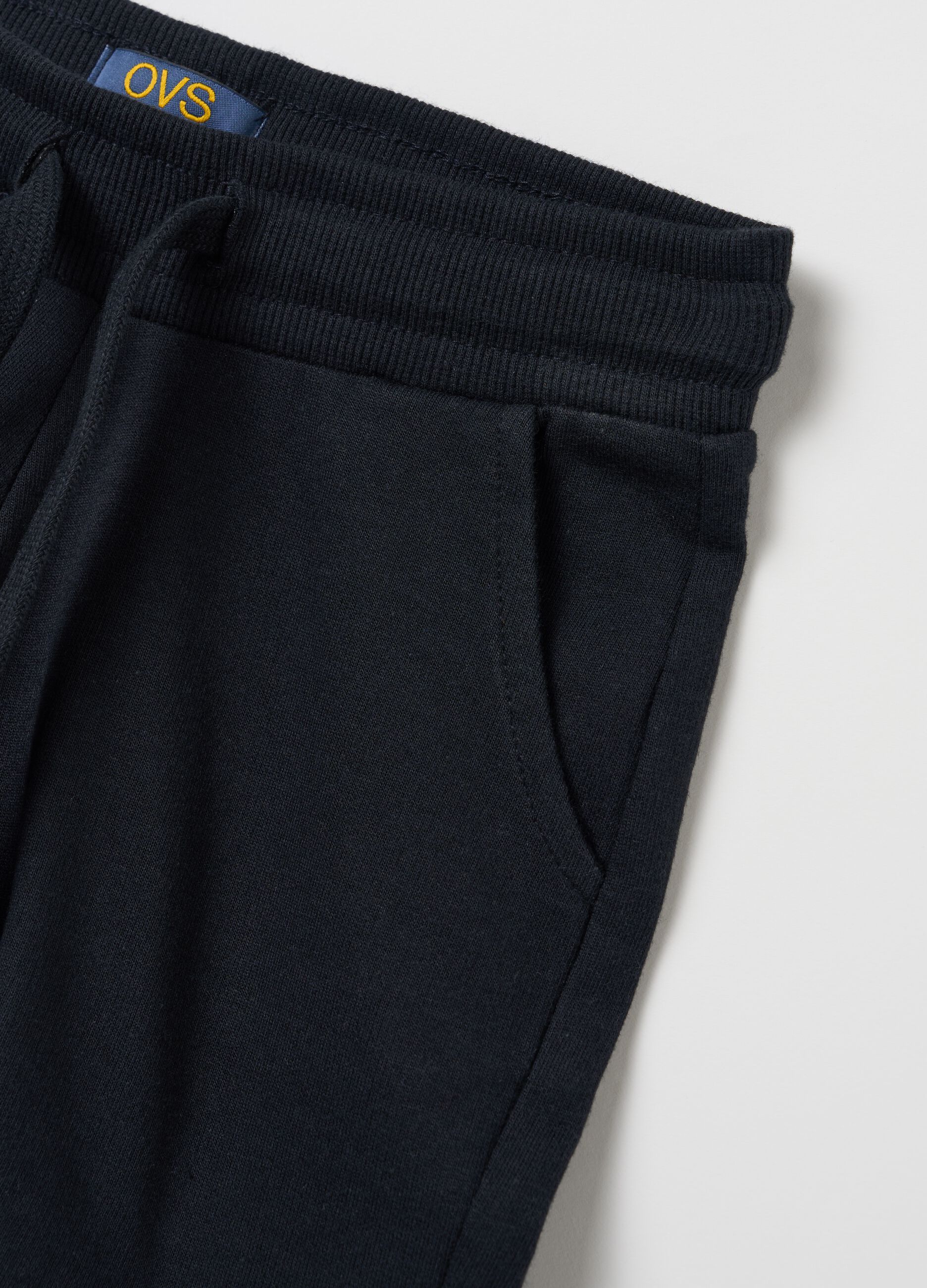 Shorts da bambina in puro cotone nero regular fit
