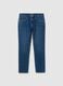 Blue denim jeans in cotton blend slim fit_4