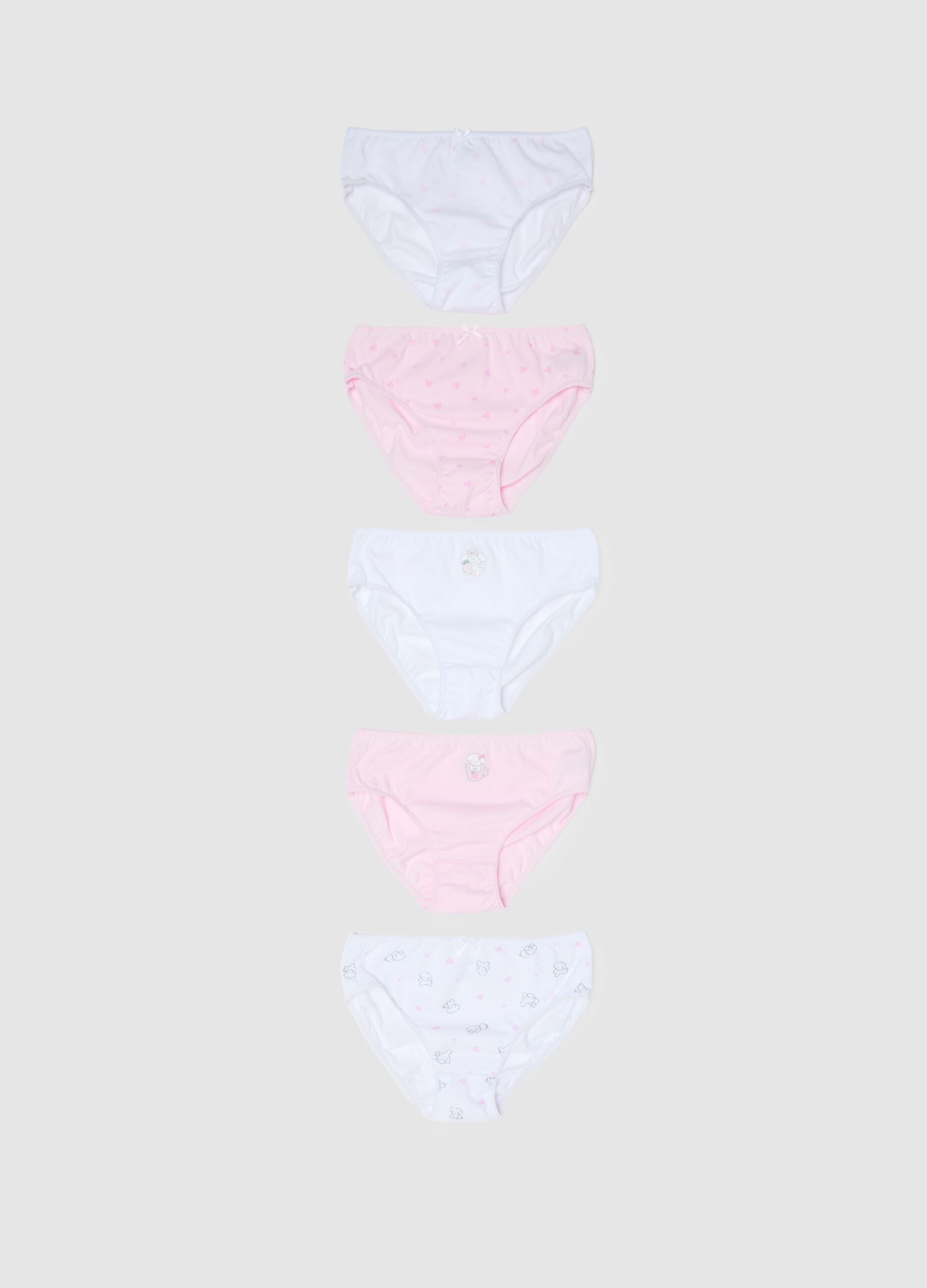 Girls' multicolour pure cotton multipack briefs