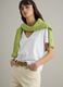 White pure cotton T-shirt regular fit deep V_0
