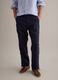 Blue pure linen chino trousers, regular fit_1