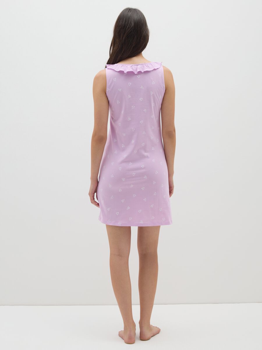 Camicia da notte da donna in puro cotone viola_3