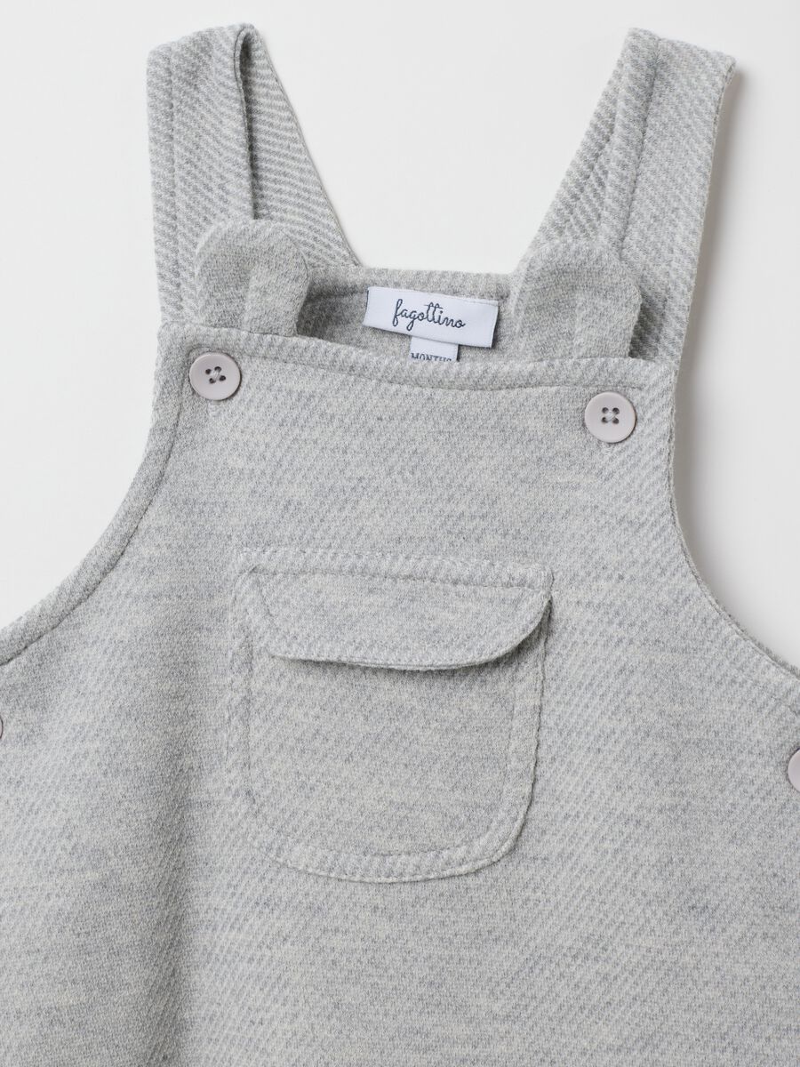 Grey fleece baby dungarees_2