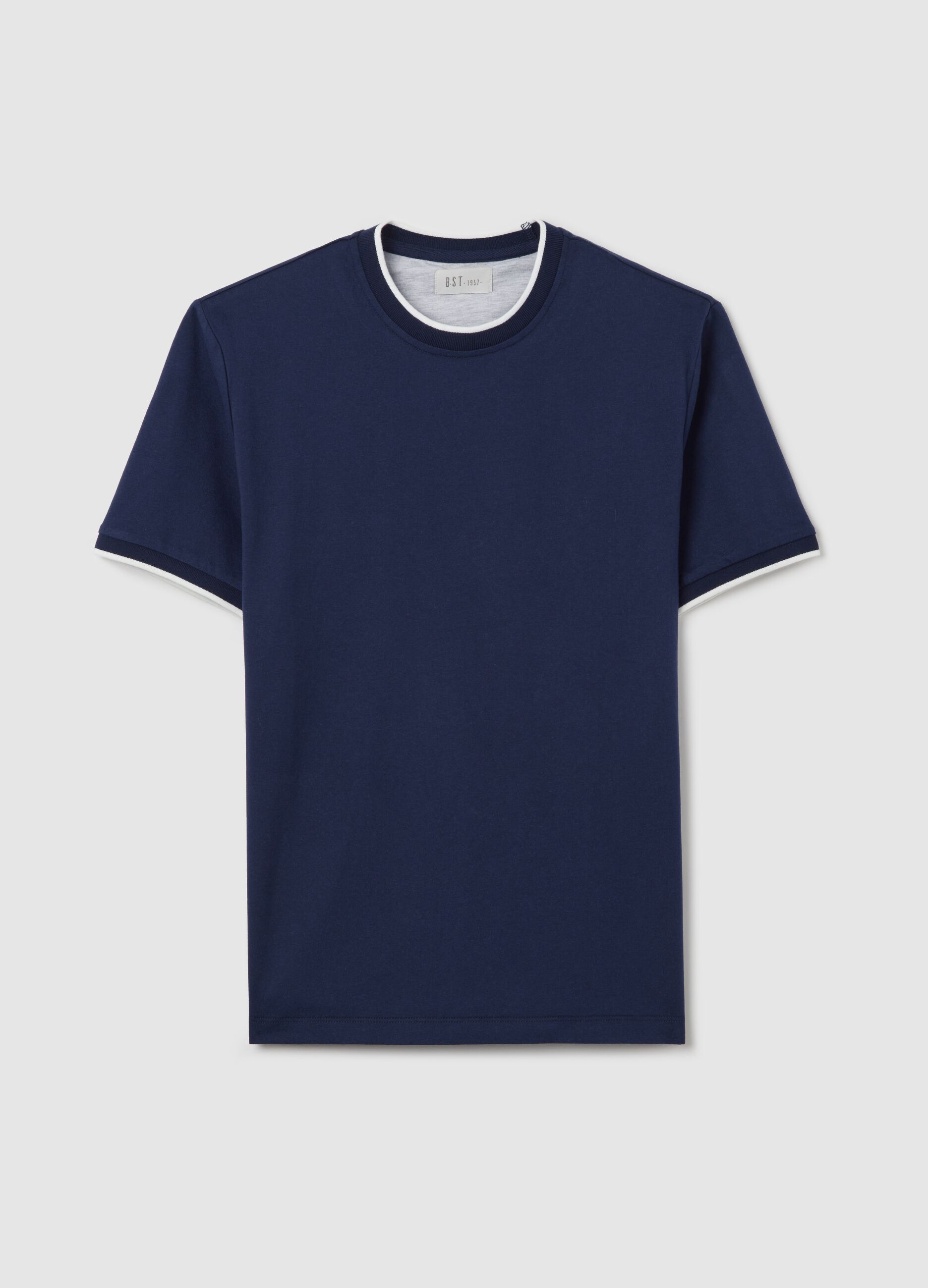 T-shirt blu fitted in cotone