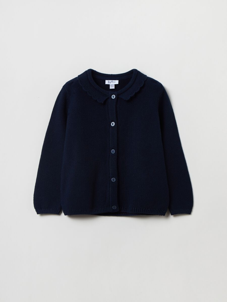 Cardigan in cotone con colletto_0
