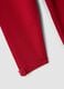Red stretch organic cotton leggings with bow details for baby girl_3