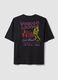 Black pure cotton T-shirt with Rolling Stones print_6