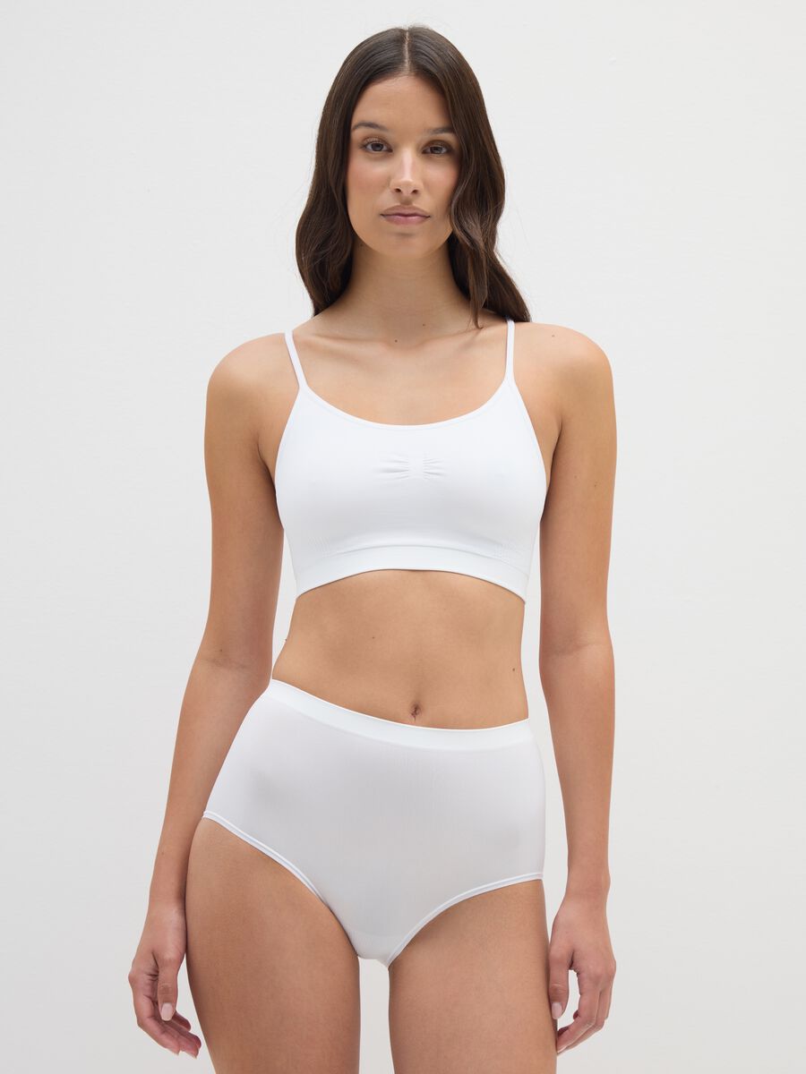 Slip in tessuto elasticizzato bianco_0